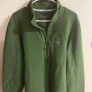 LL BEAN olive green men’s quarter zip pullover size L
